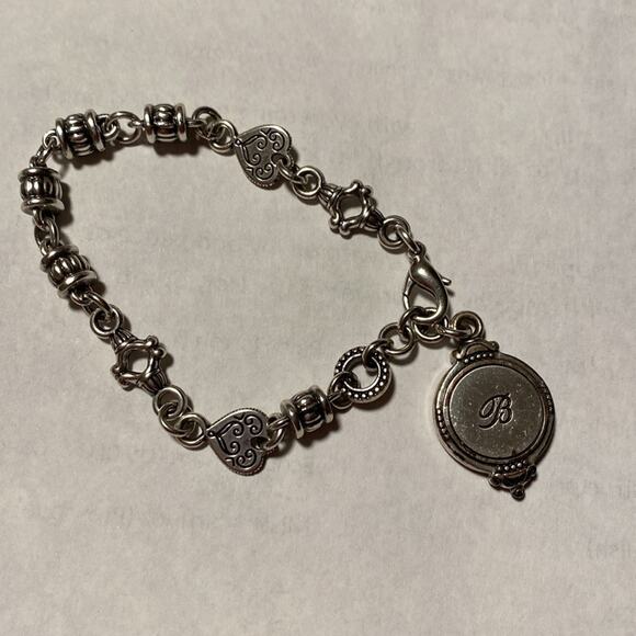 Brighton vintage silver‎ circle charm bracelet on link chain - Picture 4 of 4